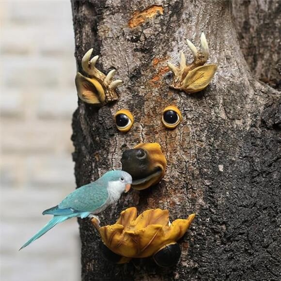 Funny Hanging Tree Face Bird Feeder, Cute Bird Feeders for...